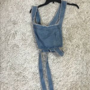 denim crop top